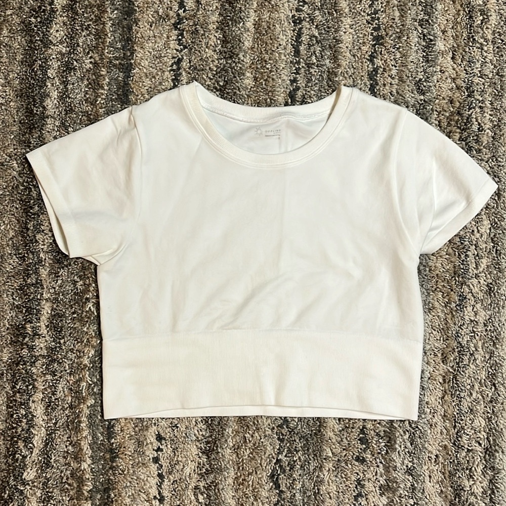 Aerie White Seamless Cropped Top